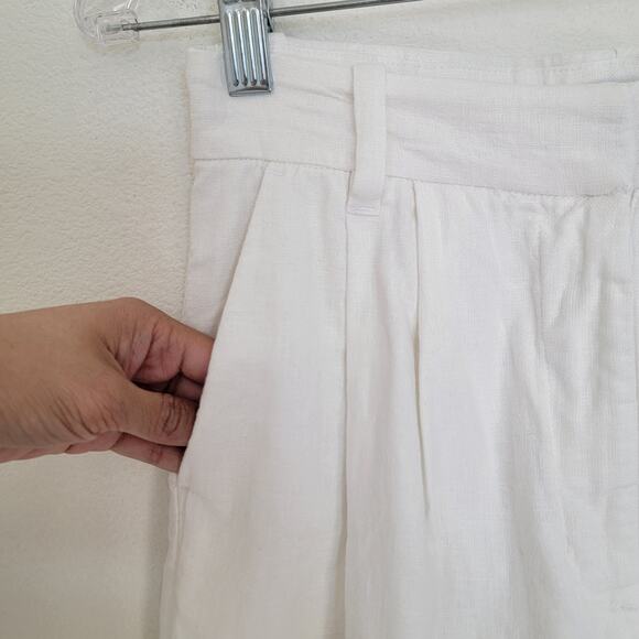 Abercrombie & Fitch White High Waist Wide Leg Linen Pants Sz XS Coastal Beachy - Picture 5 of 11